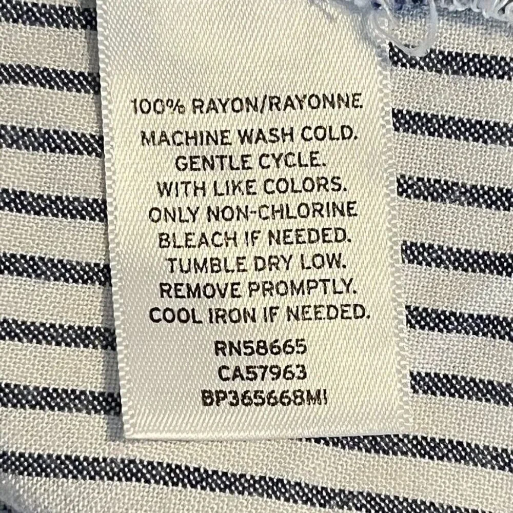 BP Stripe Button Down Shirt Lightweight Boho Soft Retro Academia Grandma Chic XL